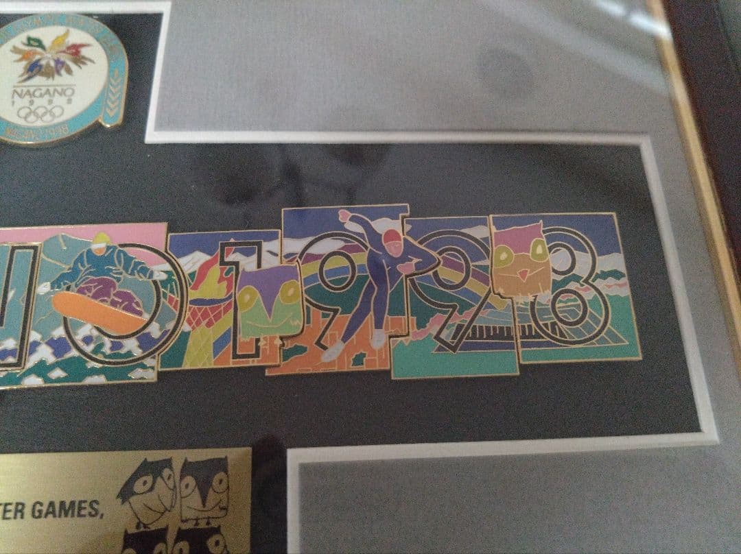 【限定品】長野オリンピック 額入りピンバッジ シリアルナンバー入り