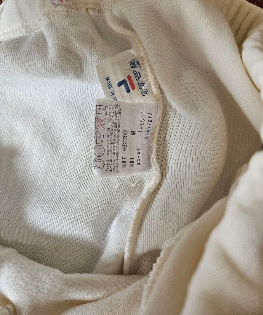 1980s FILA ベロアトラックスーツ（上下）　 ホワイト/ダークネイビー