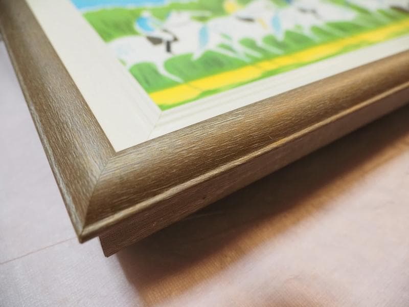 フランス油絵　セルジュ・ラシス F6 【風景】手描き　額付き