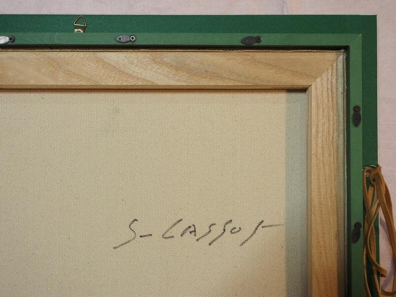 フランス油絵　セルジュ・ラシス F6 【風景】手描き　額付き