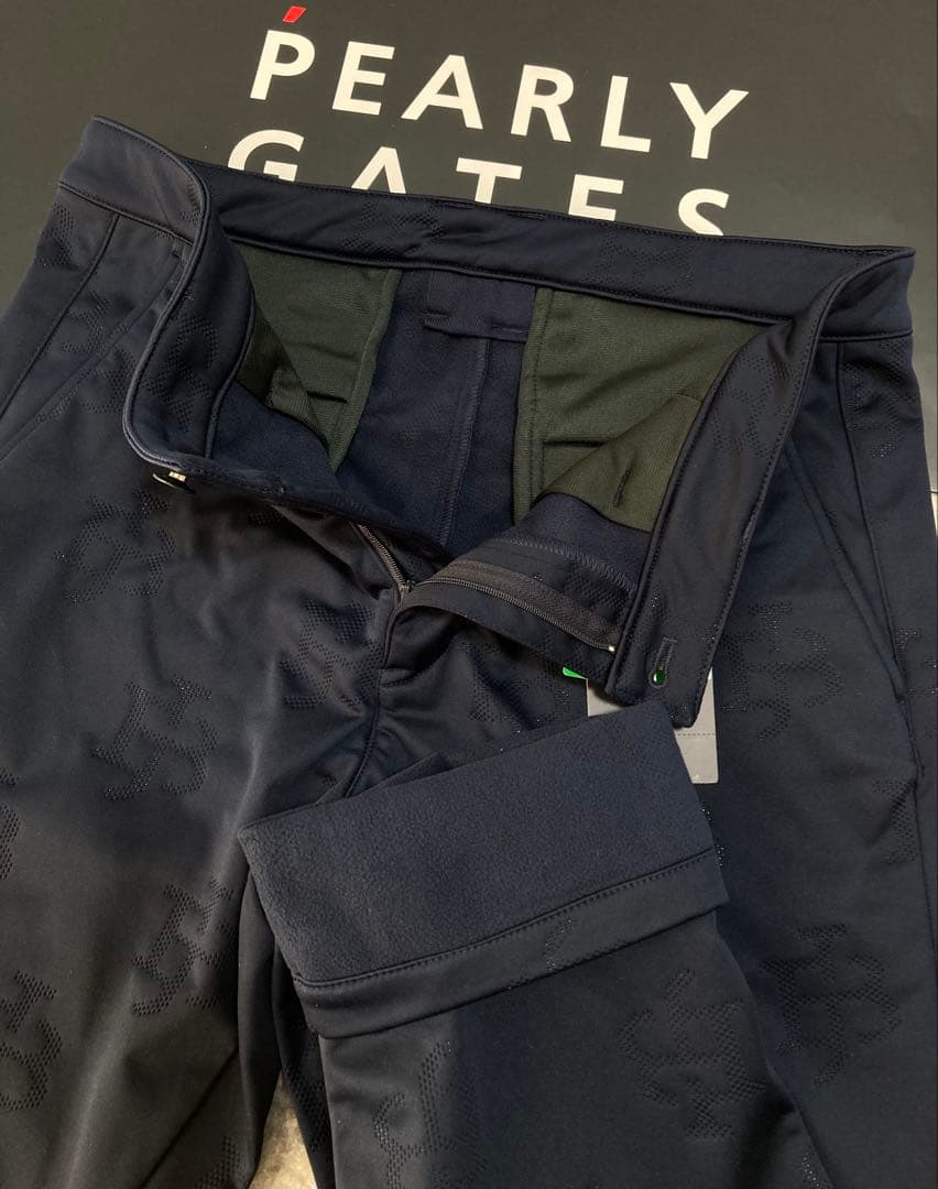 新品 ジャックバニー ピンソニック裏フリース 防風テーパードパンツ(5)L/紺