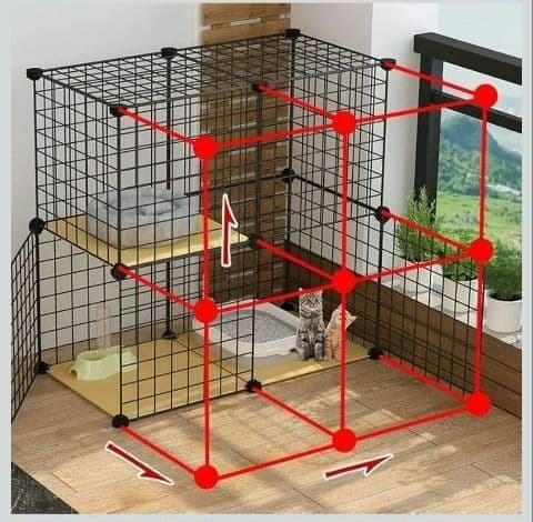 猫ケージ 猫ハウス 室内用 キャットケージ 多頭ブラック