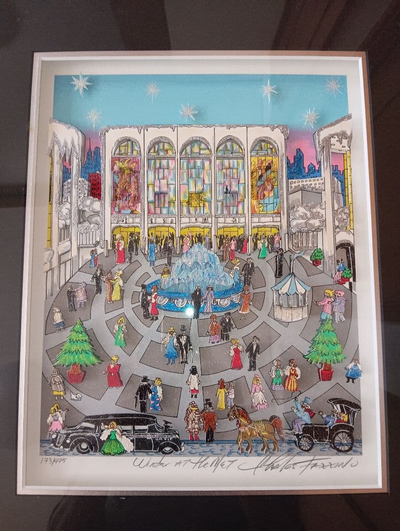 売約予定。チャールズファジーノ　Winter At The Met　鑑定書付き