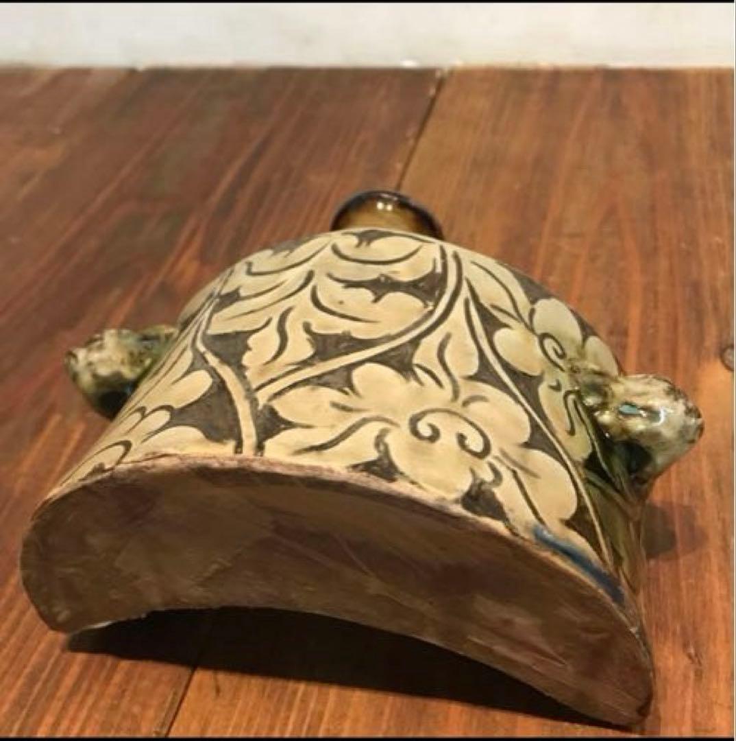 美品　抱瓶　焼物　沖縄　酒器　陶芸　飾りの持ち手が素敵な　丁寧なつくり