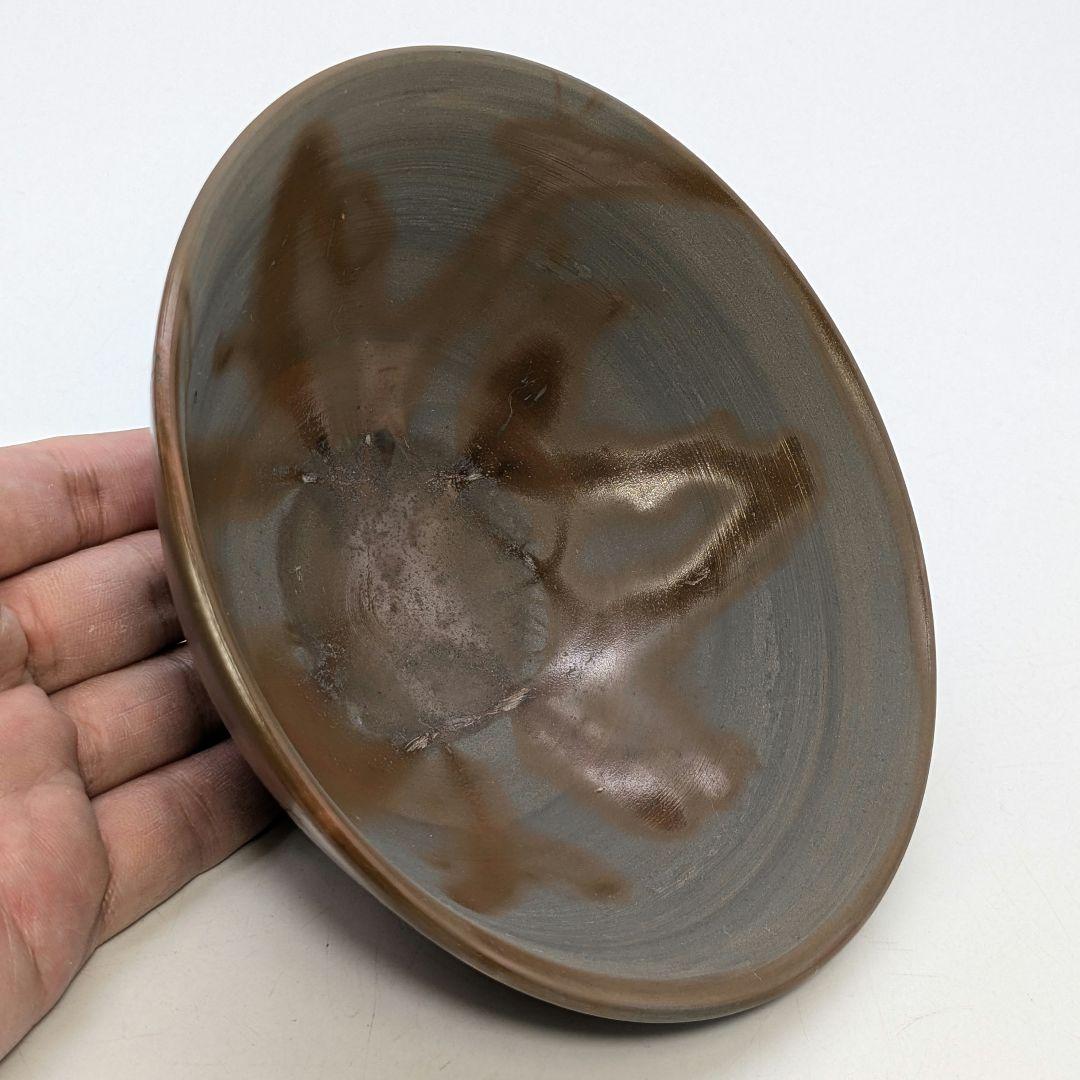 伝統工芸士柴岡秀泉 青備前緋襷茶盌 合箱 備前焼 抹茶碗 抹茶茶碗 茶道具 茶器