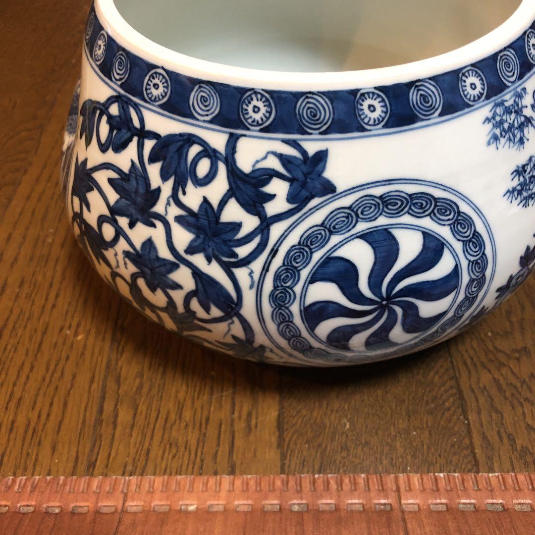 茶道具 水指 青染付け 徳泉造