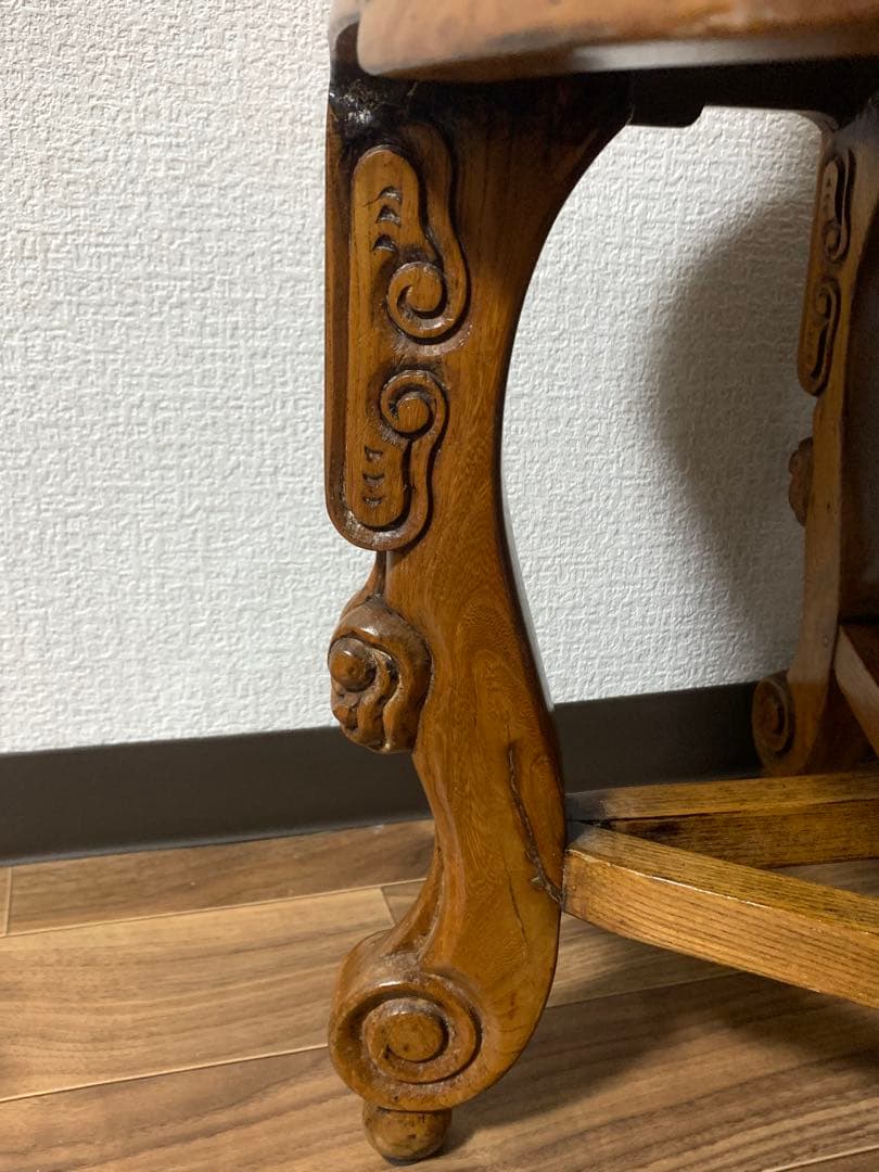 木製丸テーブル　アジアンカフェテーブル　飾り台　サイドテーブル　フラワーラック