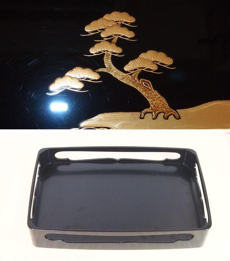 【高級・良品】輪島塗 五島屋謹製 光甫作 松島蒔絵 屠蘇器 三つ揃 山水蒔絵