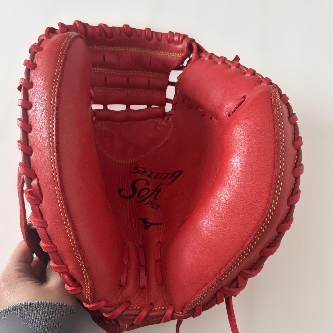 Mizuno 軟式捕手用グローブ レッド大人用