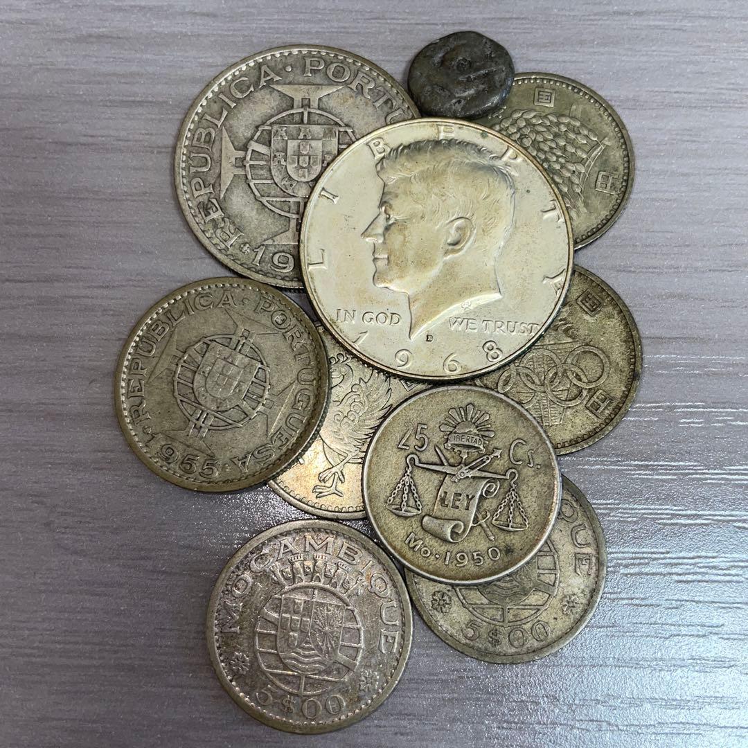 銀貨まとめ　銀貨セット　10枚　廃止貨幣　旧貨幣　古銭　銀価格安セール最終値下げ