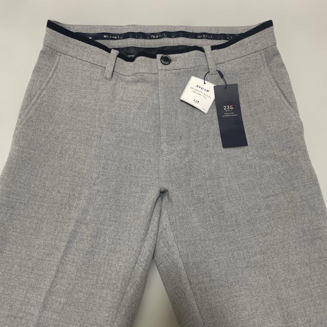 新品タグ付き 23区GOLF 23区ゴルフ グレー ゴルフパンツ L