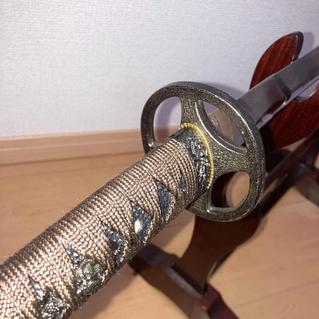 鑑賞用模造刀 大刀 模造刀用拵え 黒刷毛目塗り鞘