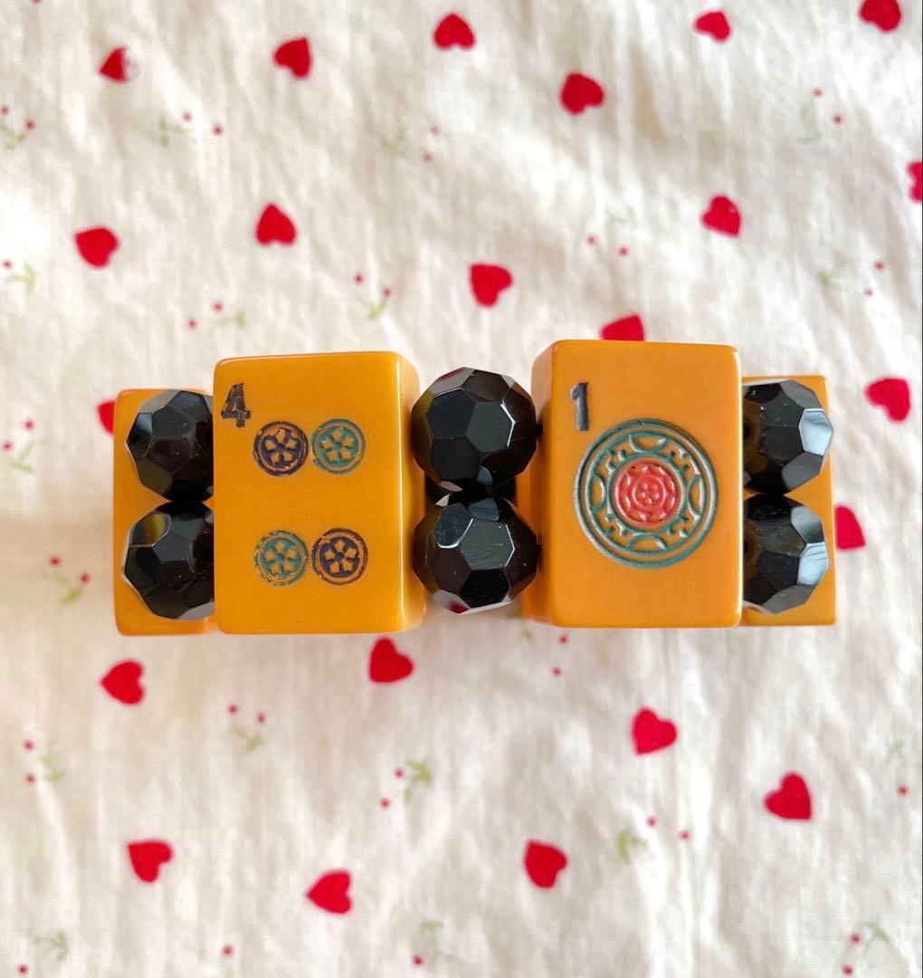 ヴィンテージ/ベークライト/麻雀牌ブレスレット