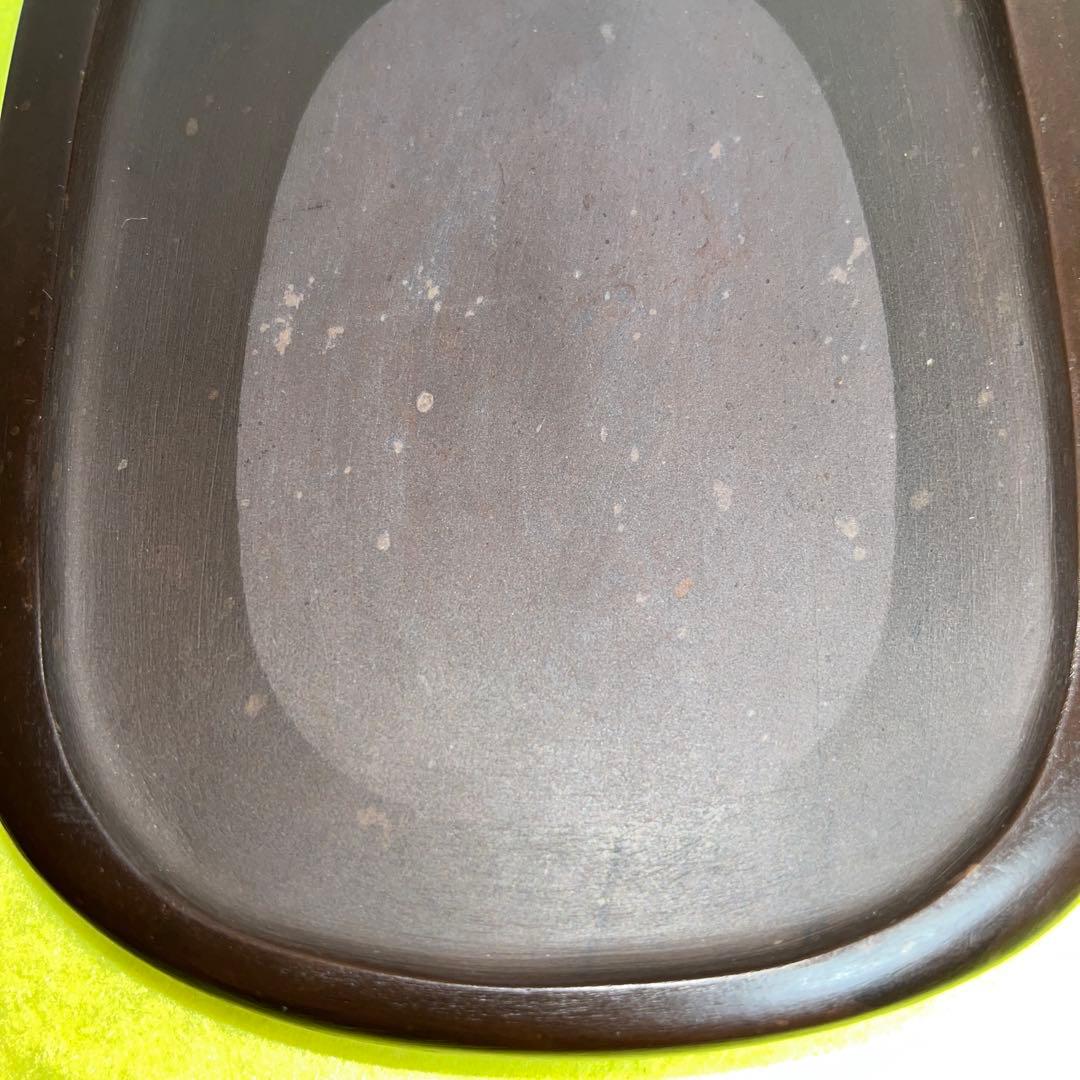 ⭕️紅渓石硯　二代目　羊堂　6寸大　彫刻入小判型硯　記念品　昭和56年作品　希少