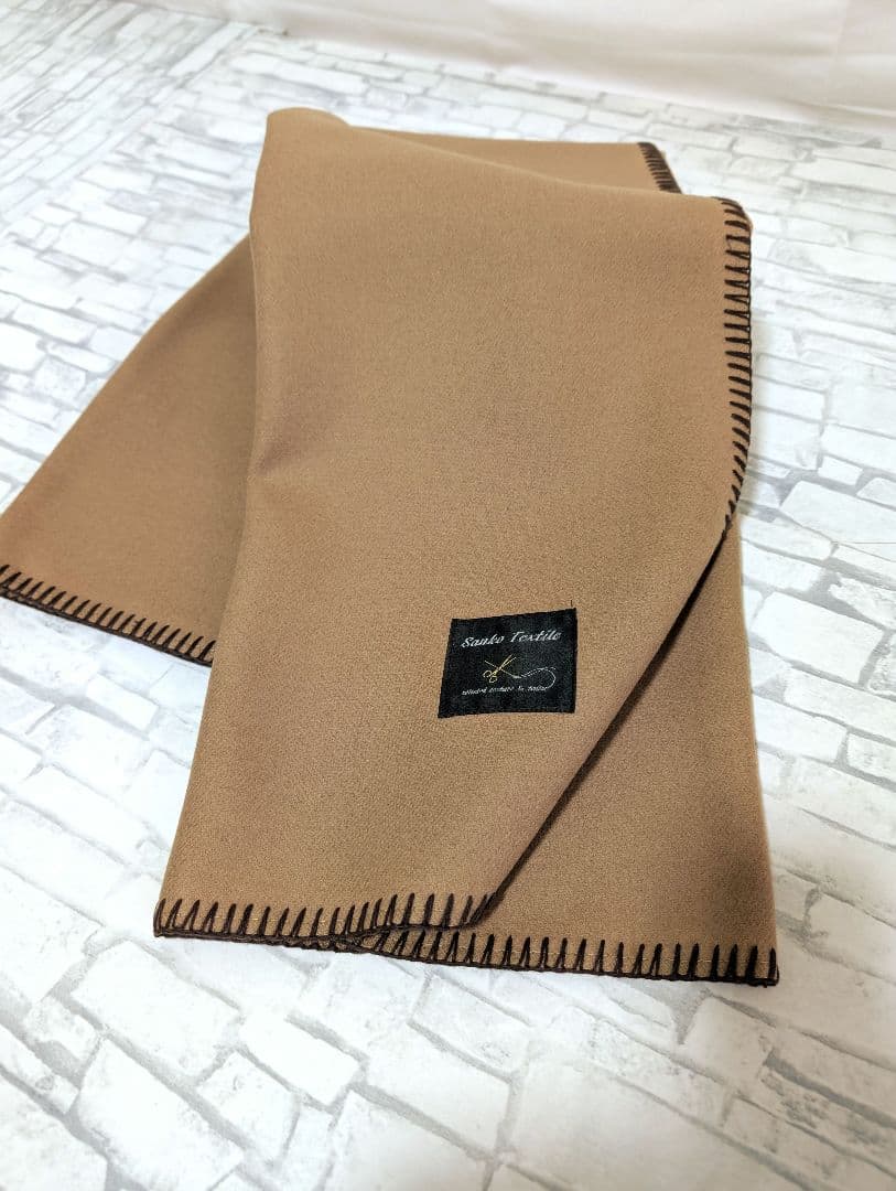 新品未使用 高級ラムウール100％ ブランケット キャメル 大垣ファクトリー