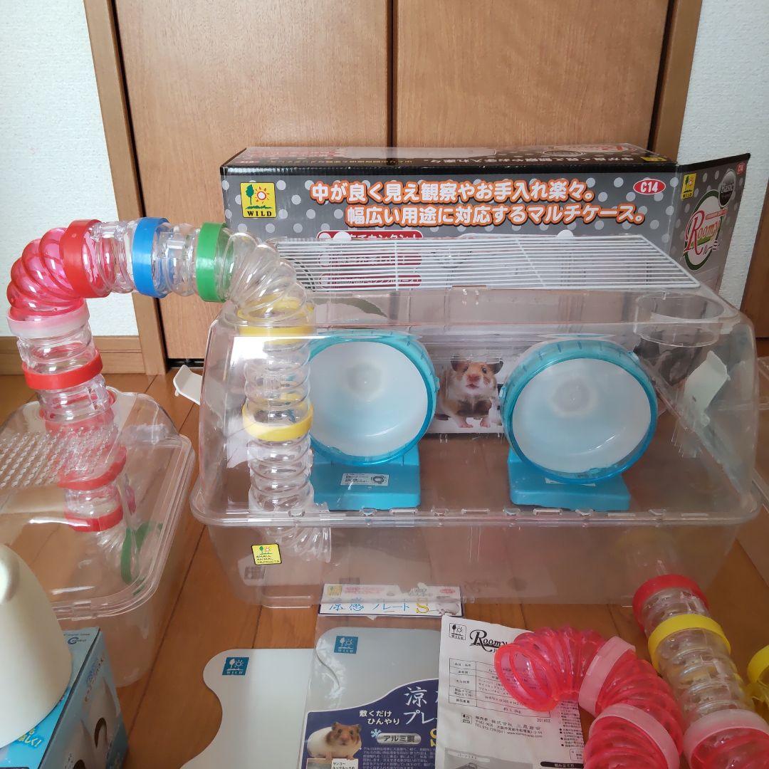 大量 2頭飼えます ハムスター飼育セット ケージ ホイール ヒーター 等