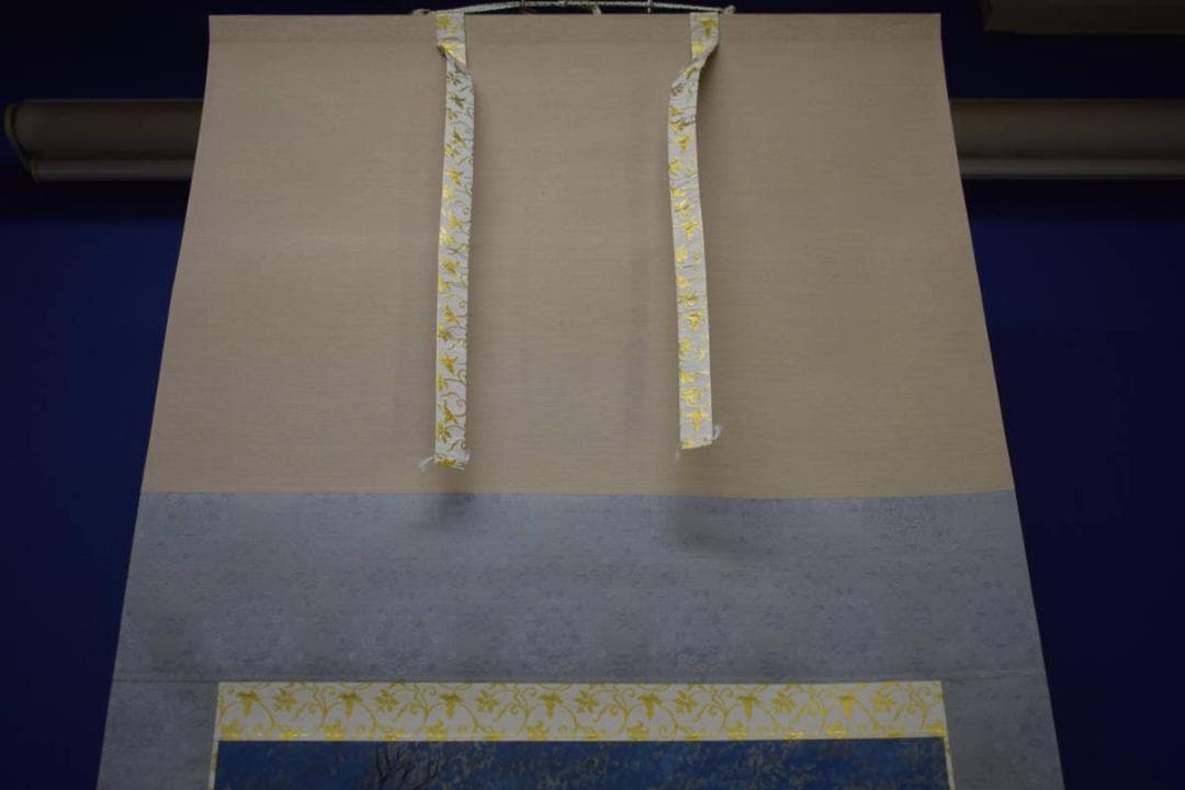 真作/村井昿光/瀑布図/桐共箱付/布袋屋掛軸HI-939