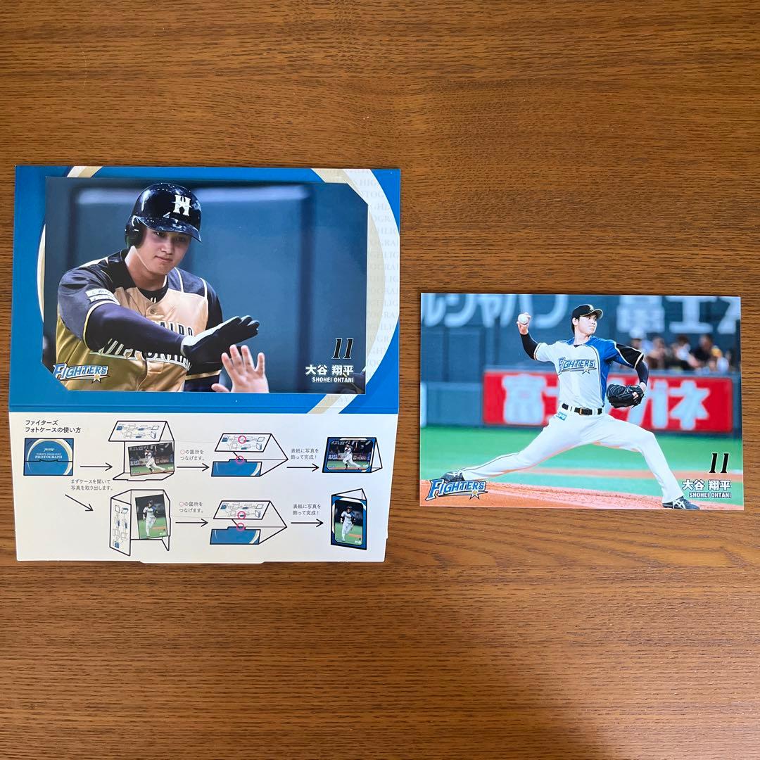 大谷翔平選手北海道日本ハムファイターズ公式写真　２枚セット未使用フォトケース付き