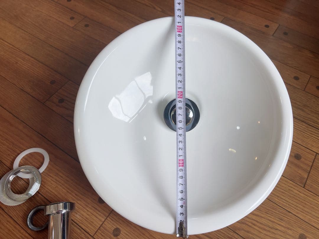 ホワイトセラミック洗面ボウル2個セット