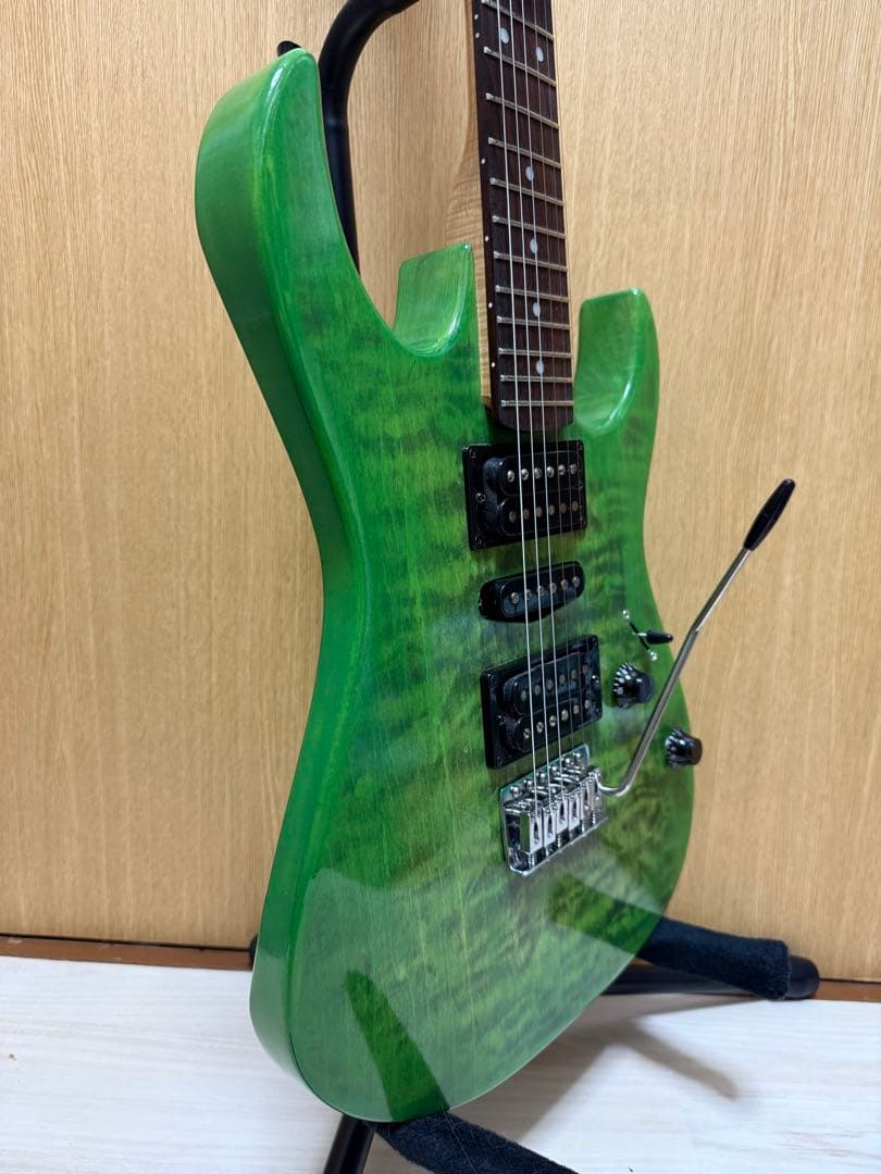 【メンテ済】MODエレキギター ブラスブロックストラトタイプ虎杢Ibanez