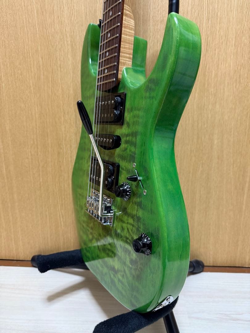 【メンテ済】MODエレキギター ブラスブロックストラトタイプ虎杢Ibanez