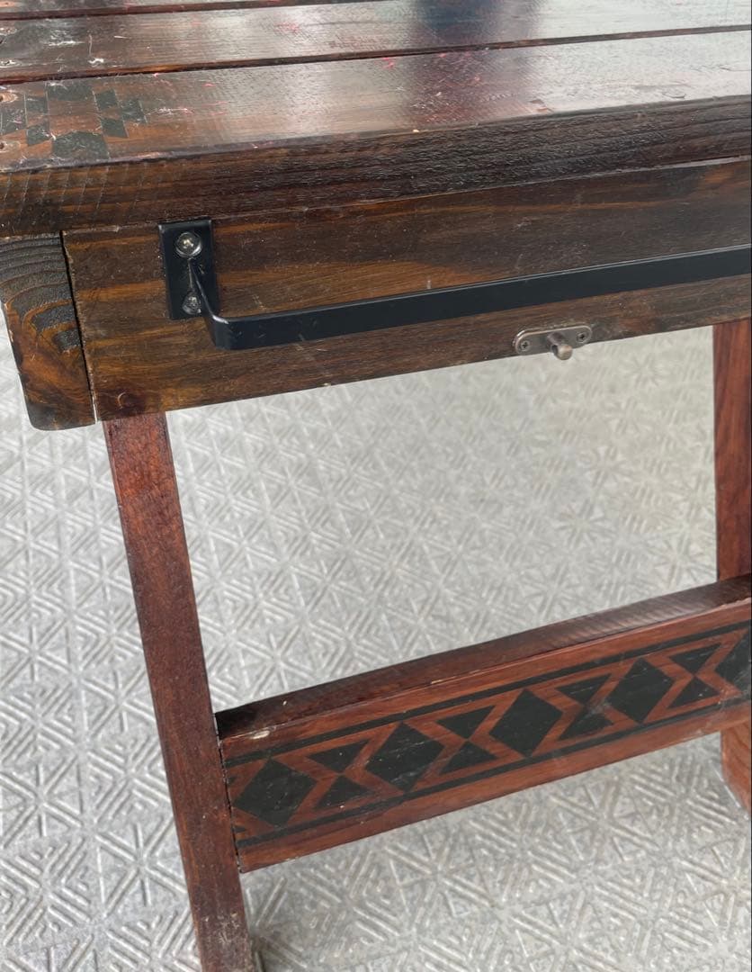 ネイティブ柄テーブル 折りたたみテーブル キャンプテーブル オルテガ