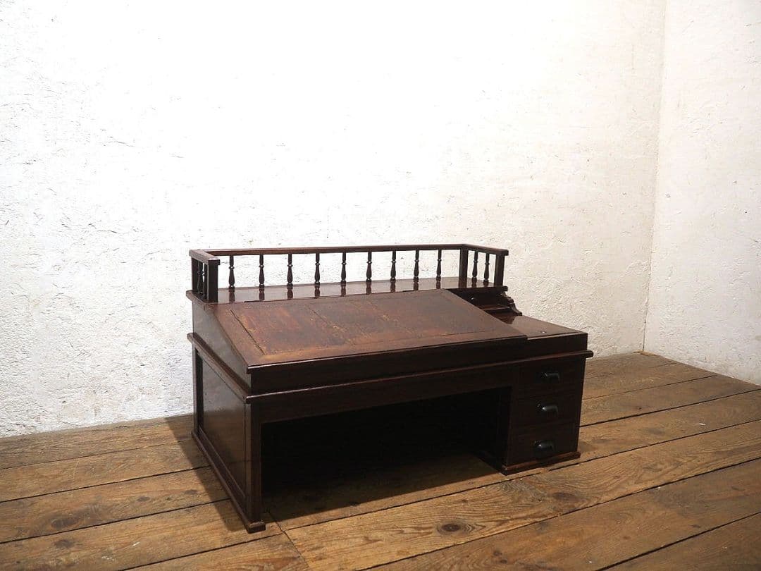 1283 アンティーク　帳場机　文机　ローテーブル　ライティングデスク　レトロ