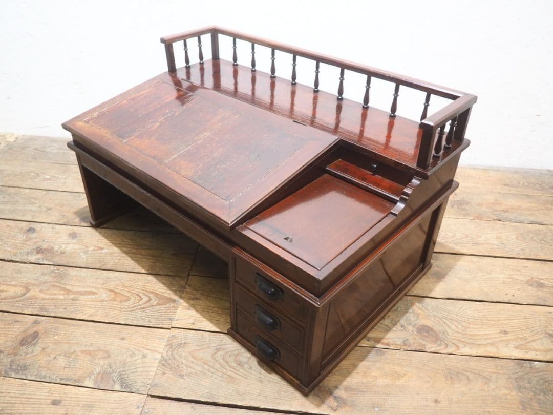 1283 アンティーク　帳場机　文机　ローテーブル　ライティングデスク　レトロ