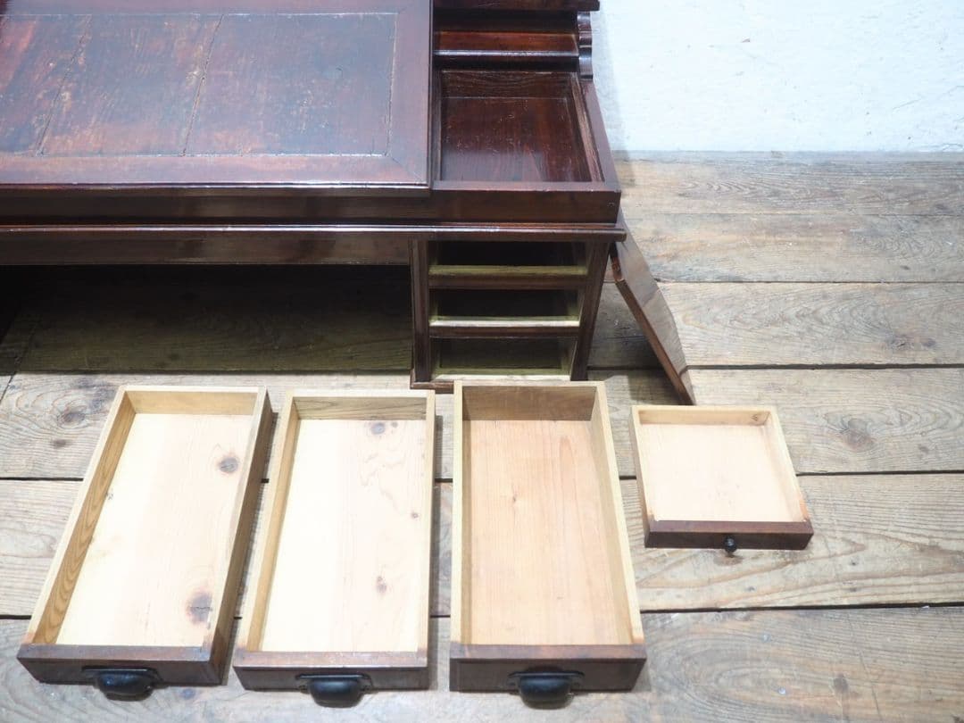 1283 アンティーク　帳場机　文机　ローテーブル　ライティングデスク　レトロ