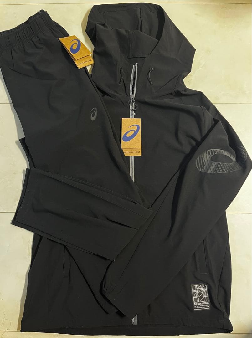 【新品未使用】ASICS/ストレッチウーブン セットアップ /ブラック/Ｌ