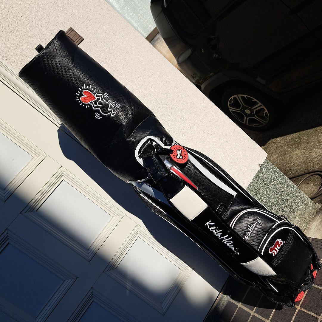 キース・ヘリング キャディバッグ 黒/白