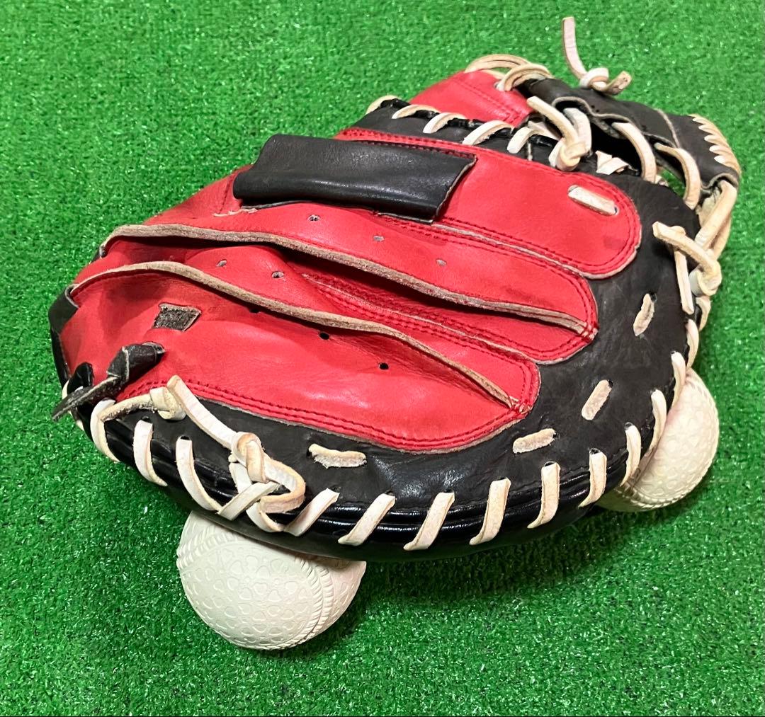 軟式野球 左投 キャッチャーミット プロマーク Promark 捕手 大人 赤
