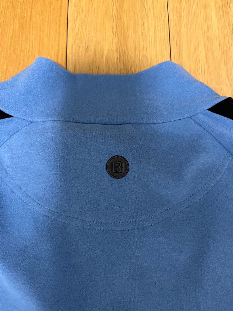 BRIEFING ブルー ハーフジップ ストレッチシャツ