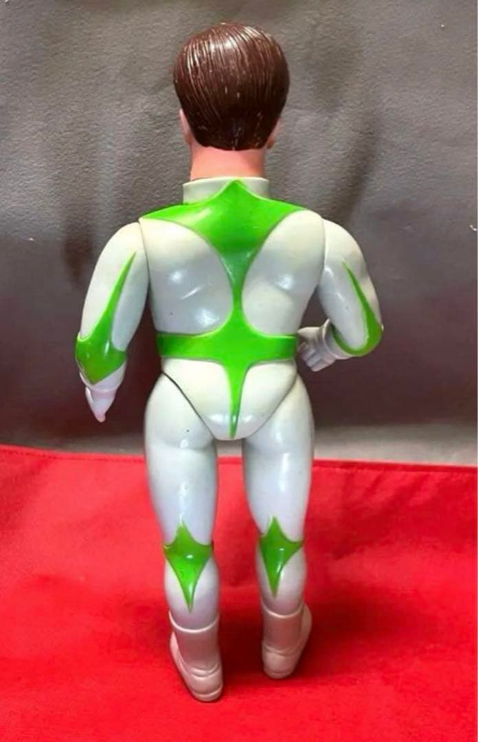 36cm！■ 【当時物】ブルマァク ミラーマン マスク欠品 面取れ ソフビ