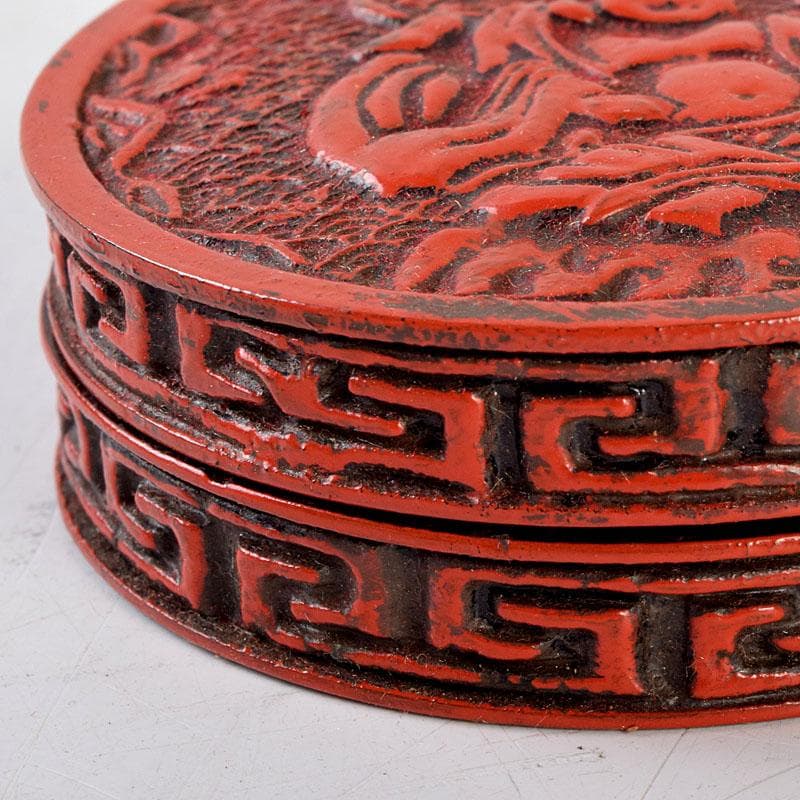 茶道具　漆塗　堆朱香合　仕覆付　C　8669