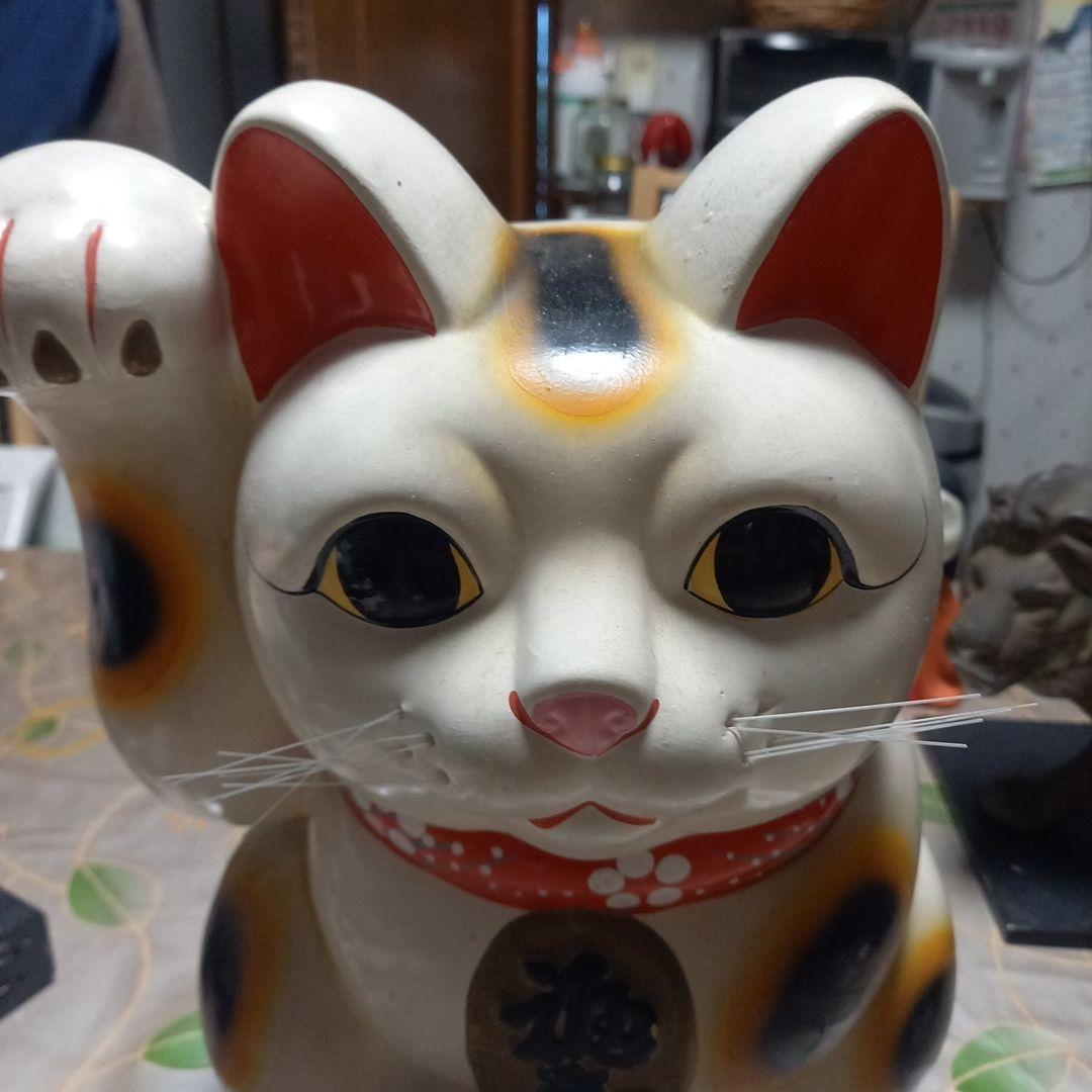 招き猫 約34cm 常滑の、金運上昇猫の置物