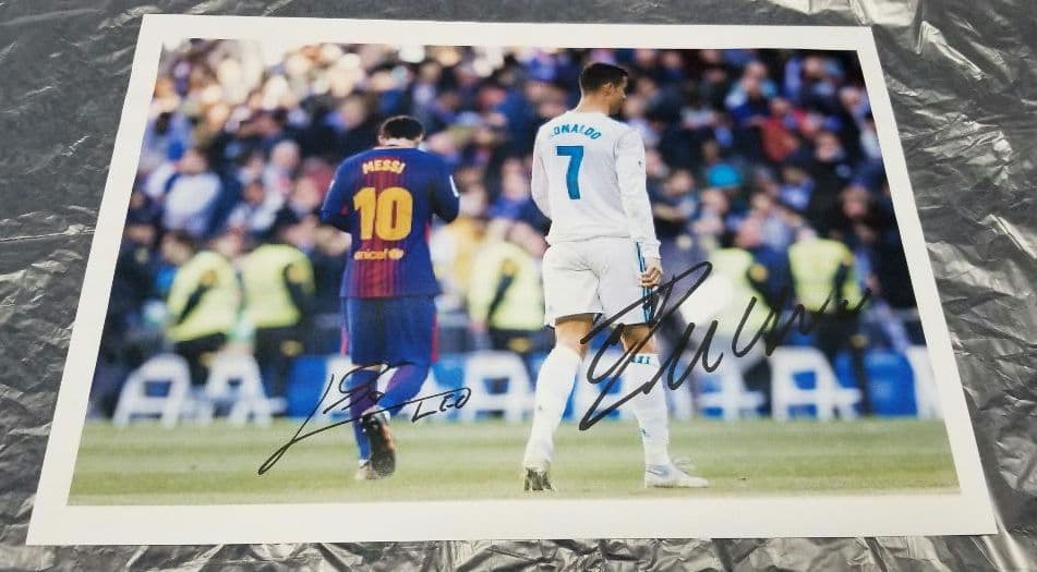 メッシ　クリスティアーノ・ロナウド　直筆サイン　普通紙