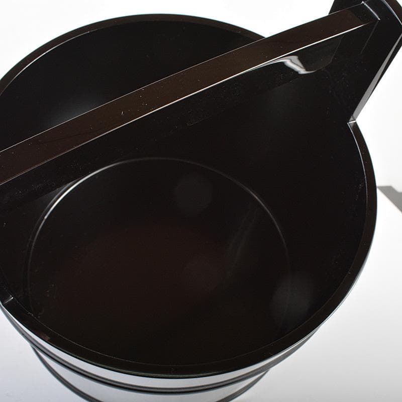 茶道具　輪島塗　塗師　浜崎貞鳳作　真塗　手桶　共箱　V　R5665C