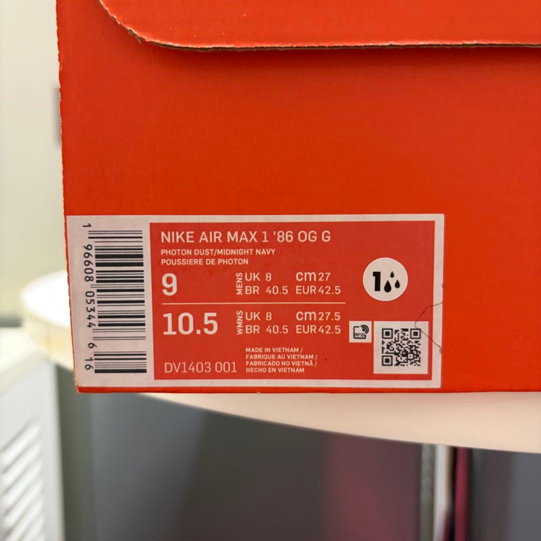 NIKE AIR MAX 1 '86 OG G 27.0cm ゴルフシューズ