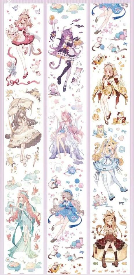 ✩のこり２✩J43＃猫咪少女(PET)野葵 切り売り海外人物マステ女の子ネコ耳