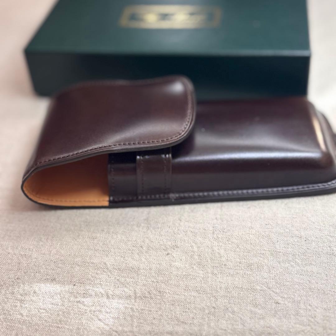 コードバンペンケース 肉盛り3本差しBrelioブレイリオBrelio 廃盤品