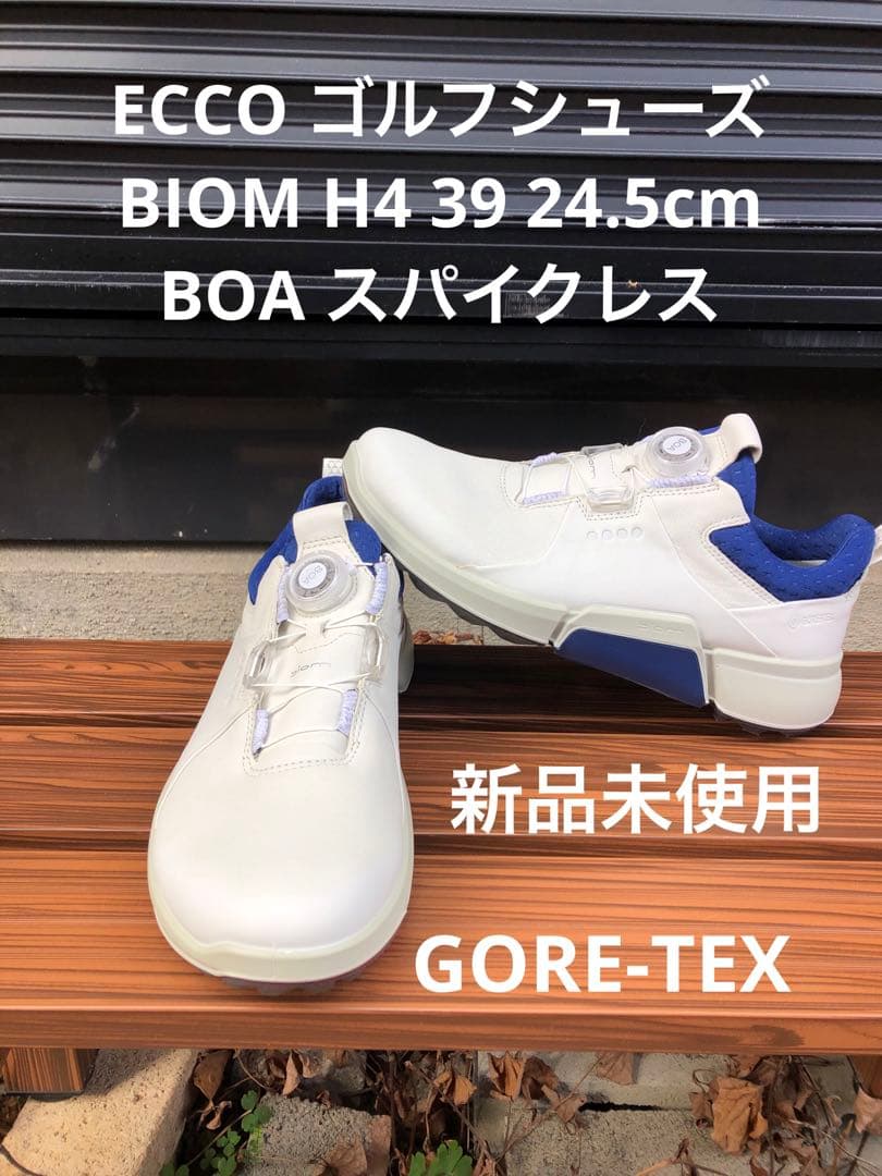 375番 新品ECCO biomゴルフシューズ39 24.5cm スパイクレス