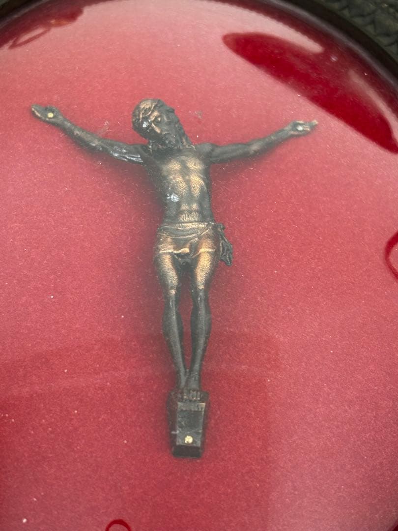 フランス　キリスト像 フレーム付き　オブジェ　ブロカント