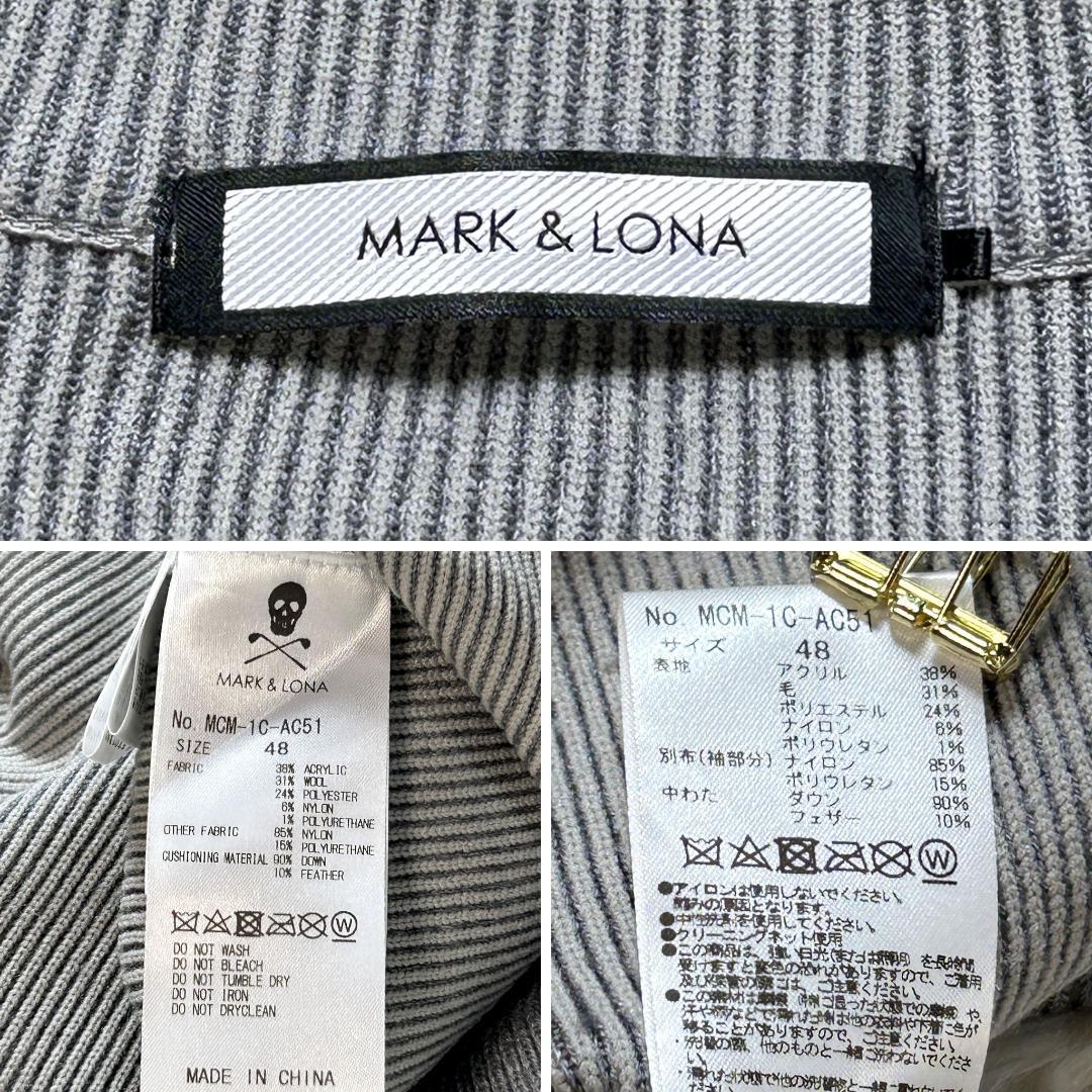 美品✨マークアンドロナ コンビネーションプルオーバー ダウン ハーフジップニット