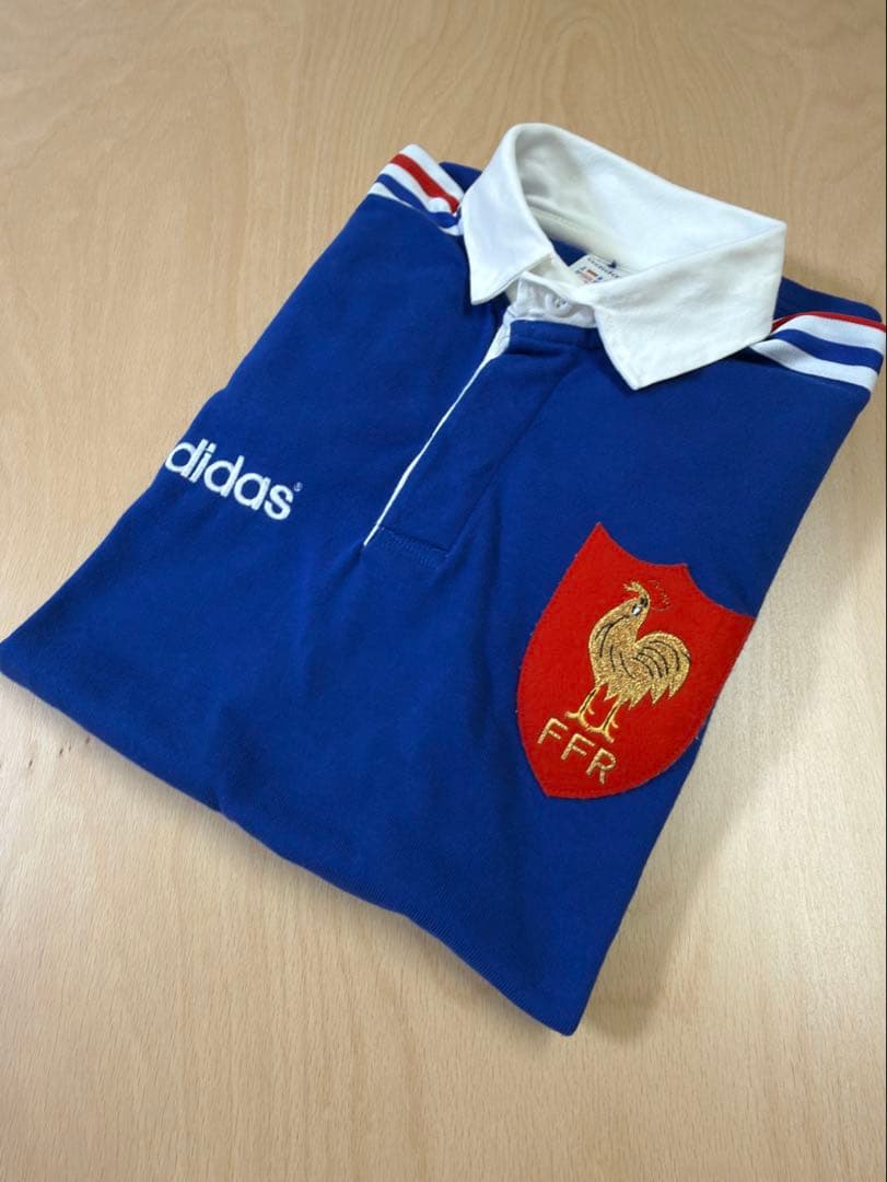 極美品 アディダス フランス代表 ラガーシャツ ヴィンテージ 90s FFR