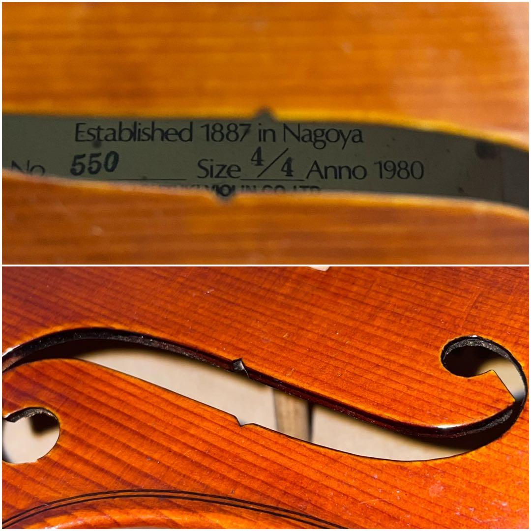 ★良品★ SUZUKI スズキ No.550 4/4 バイオリン 1980 虎杢