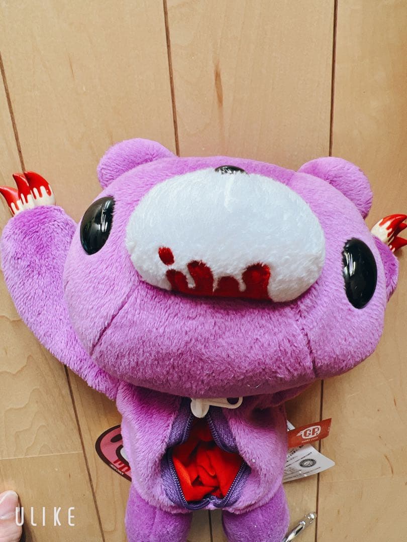 紫色クマのキャラクター ポーチ