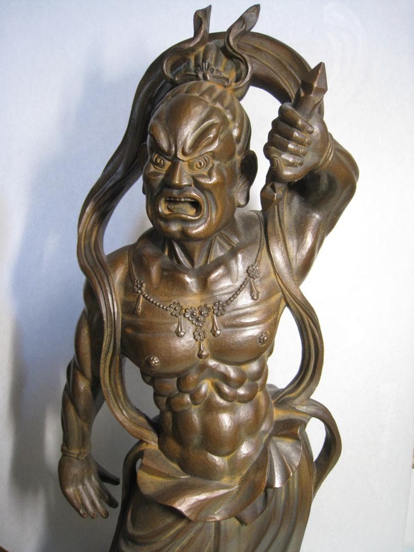 高村光雲　【仁王尊像】ブロンズ製　阿吽と吽形の一対