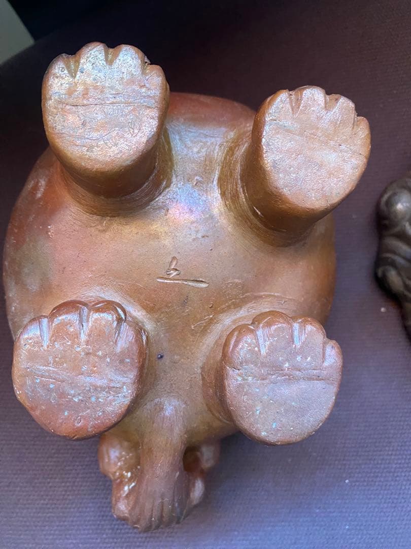 【美品】備前焼　香炉　置物　獅子　箱無し　陶芸　美術品　アンティーク