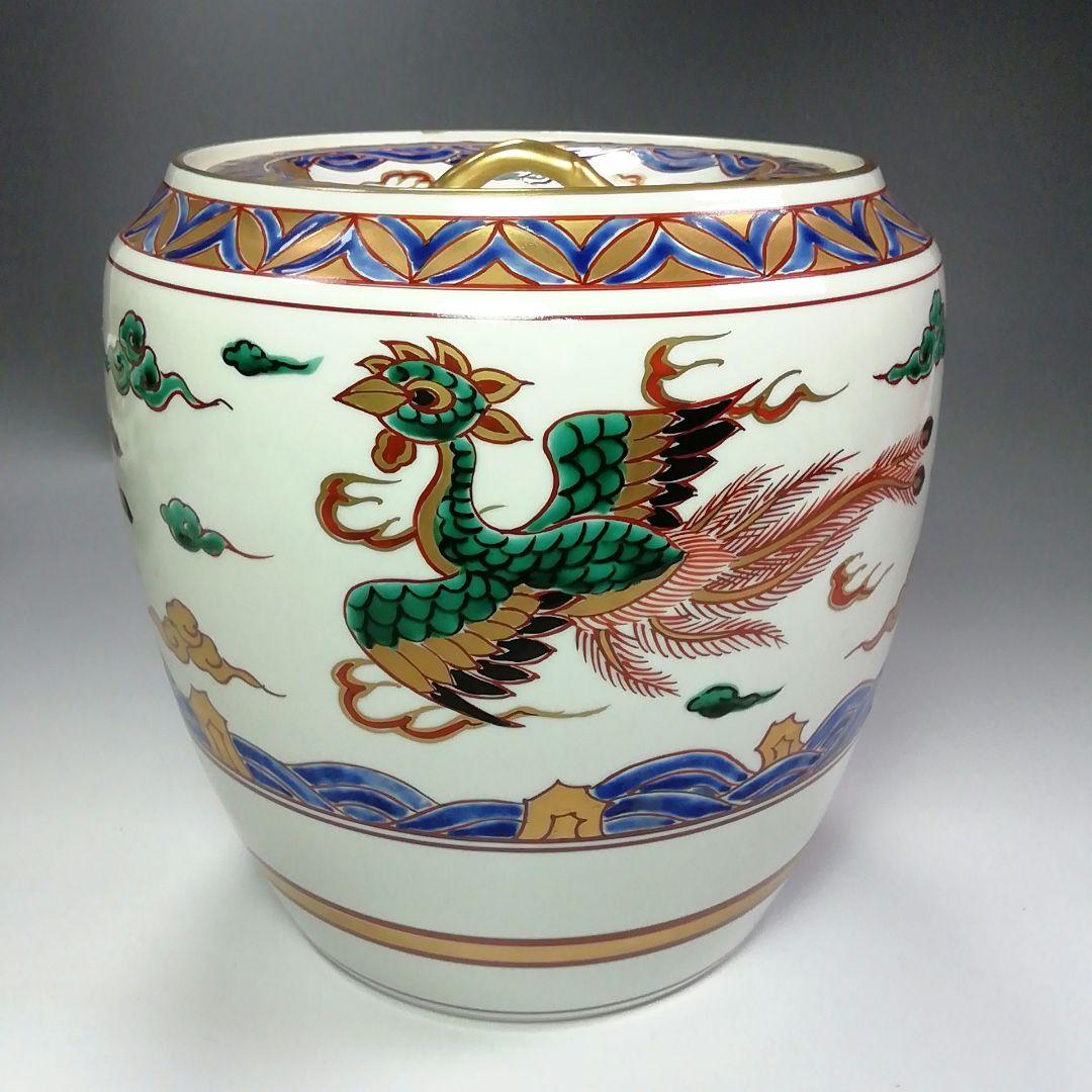 Ｓ３０２　皆具　『赤絵鳳凰文台子』『平安祥堂』　共箱　茶道具